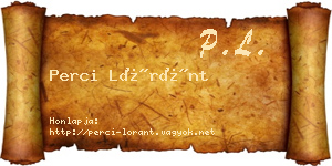 Perci Lóránt névjegykártya